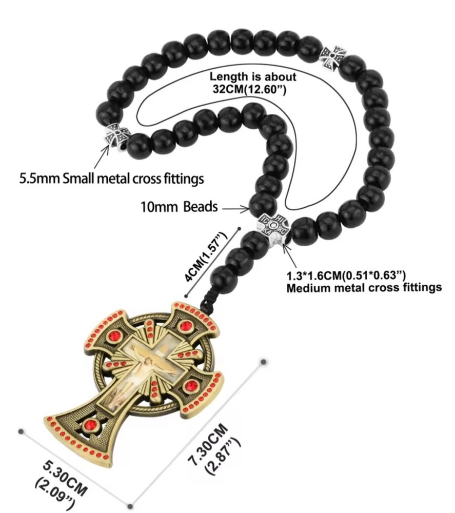Eastern Orthodox Chotki Komboskini Prayer Beads Rosary 33 Beads Wooden Black