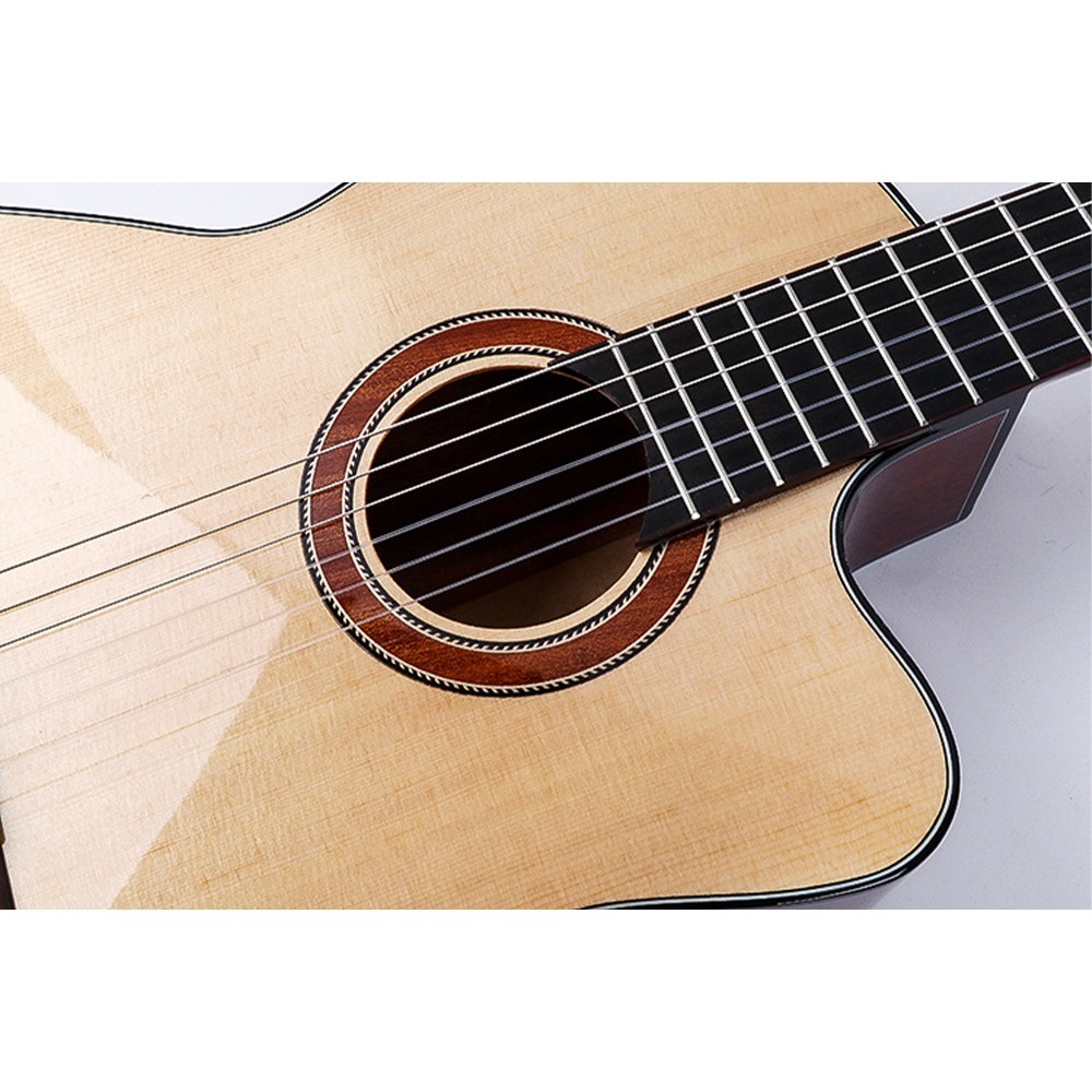 39-inch Cutaway Classical Guitar Solid Spruce Top Mellow Tone