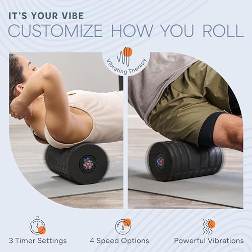 4 Speed Vibrating Foam Roller for Physical Therapy & Exercise - High Large