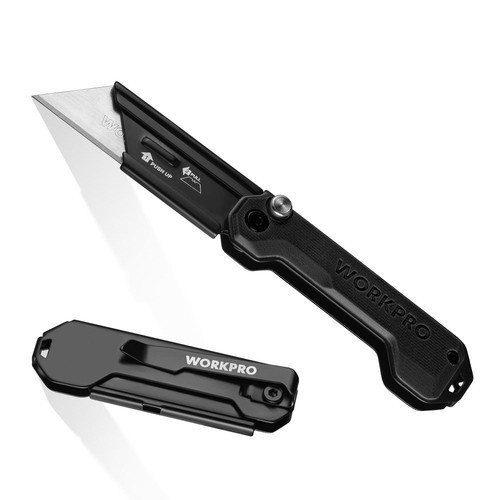 WORKPRO EDC Folding Utility Knife Mini Box Cutter with Quick Open Axis Lock New