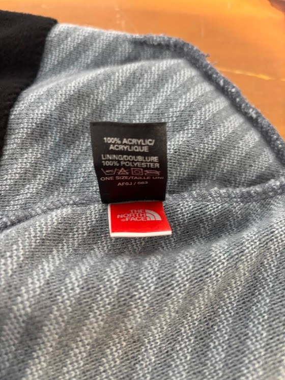 North Face Stripped Winter Beanie Blue