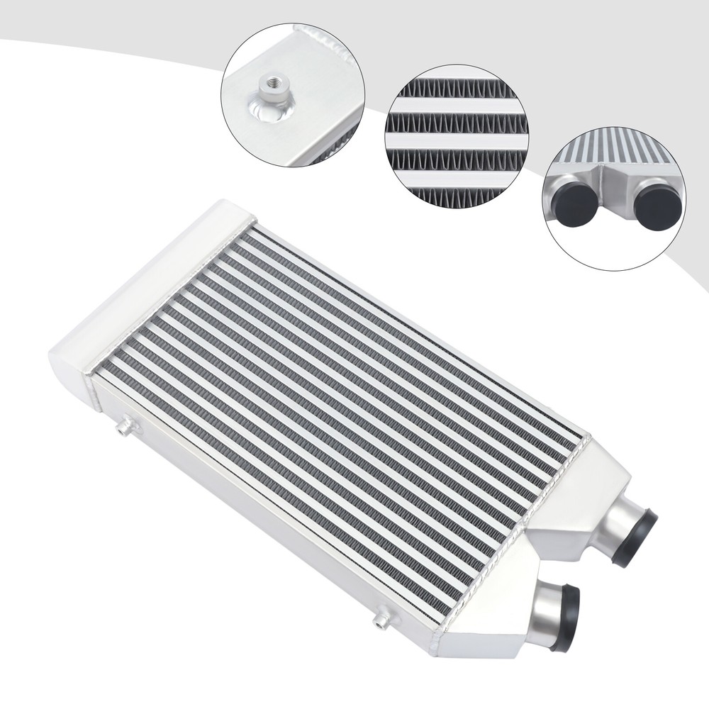 Universal Aluminum Intercooler Front Mount 2.5" Inlet&Outlet Same One Side