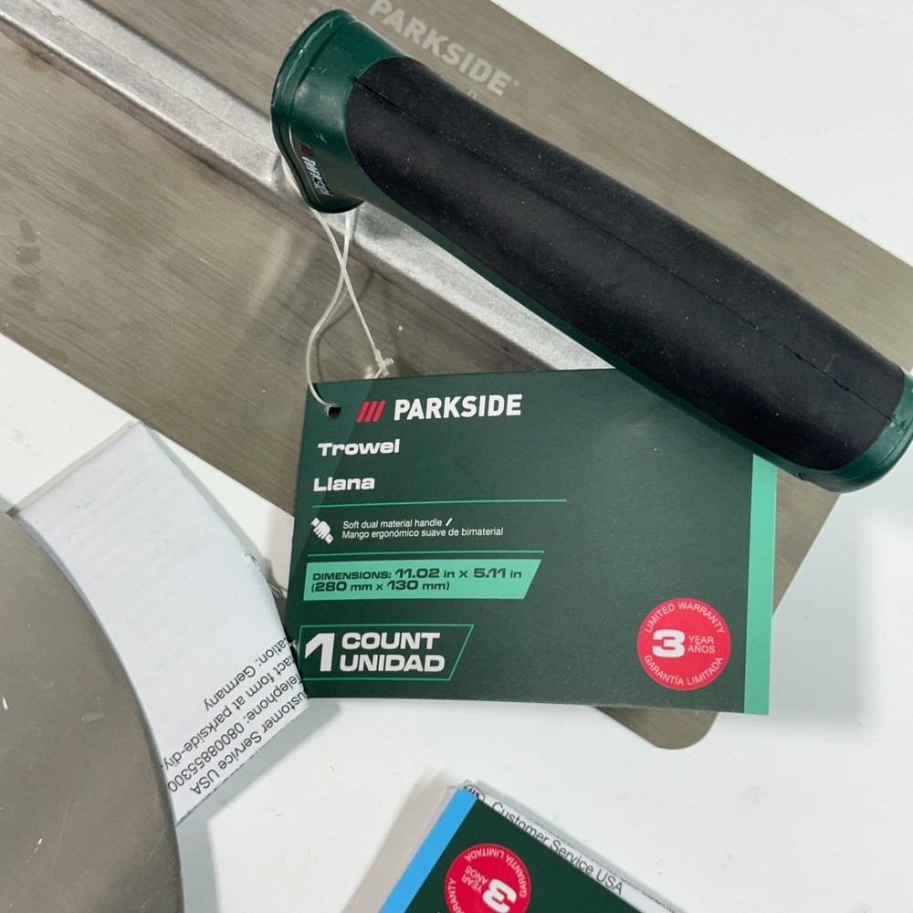Parkside 4pc Trowel & Scraper Set - Joint Knife, Multi-Tool & Serrated Trowels