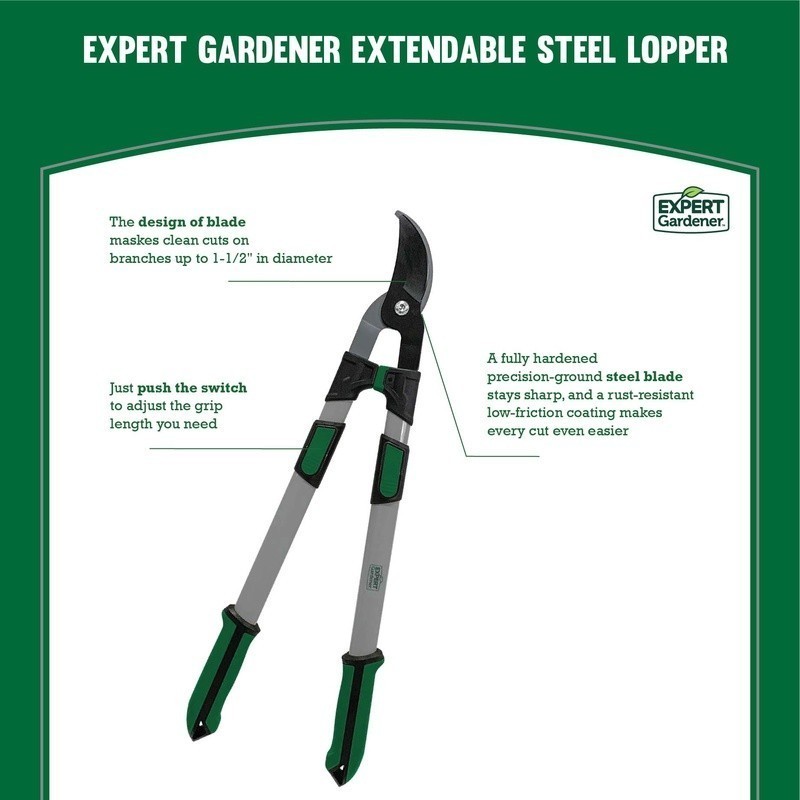 Extendable 38in Bypass Lopper Steel Handle Adjustable Tree Pruner Garden Tool US
