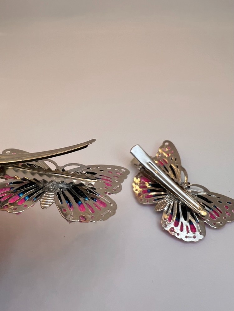 Beaded Butterfly Barrettes