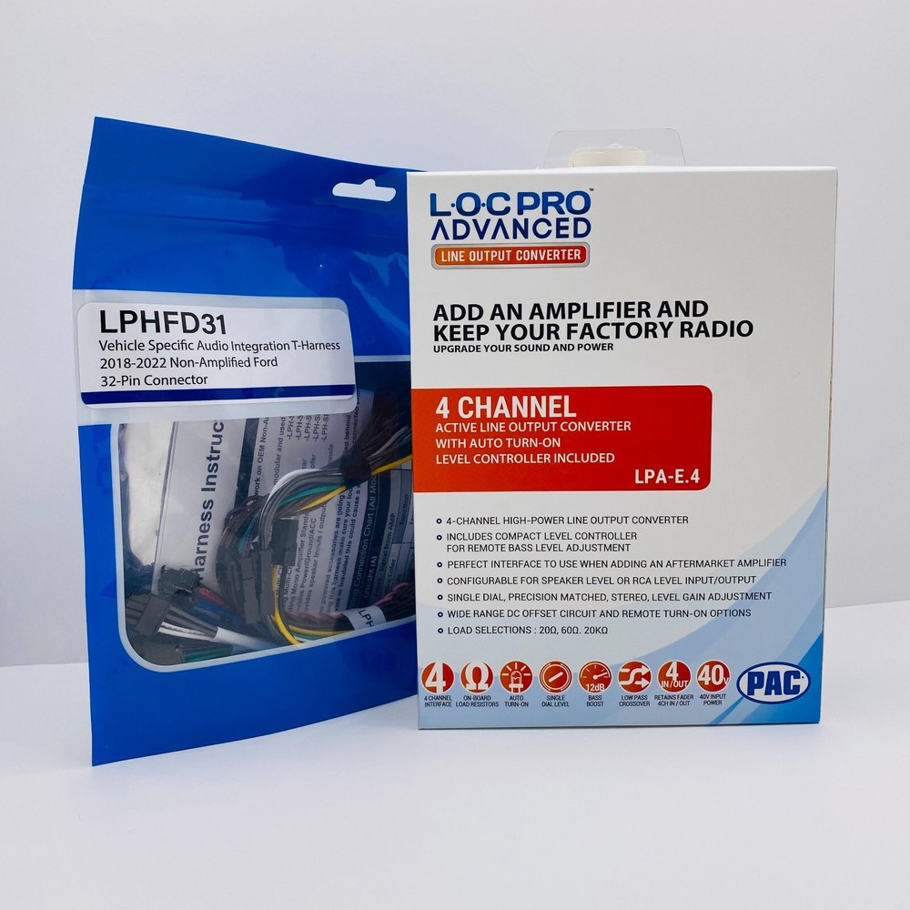 PAC Amplifier Integration Solution for 2018-2024 Non-Amp Ford LPHFD31+LPA-E.4