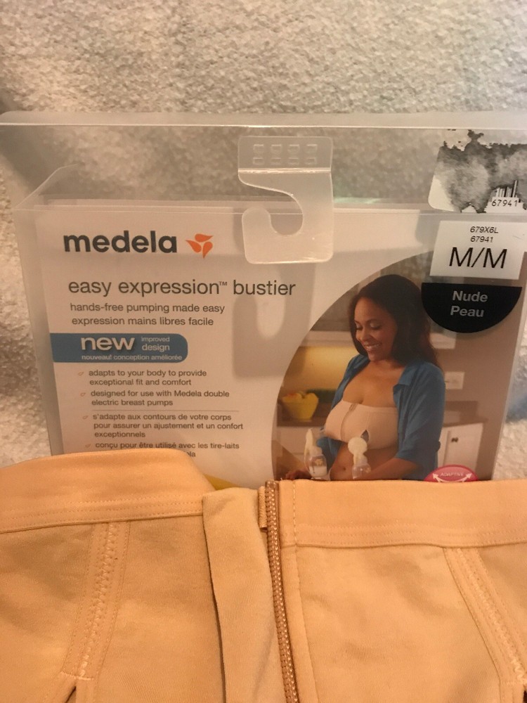 Medela Easy Expression Bustier Hands Free Pumping Medium Nude