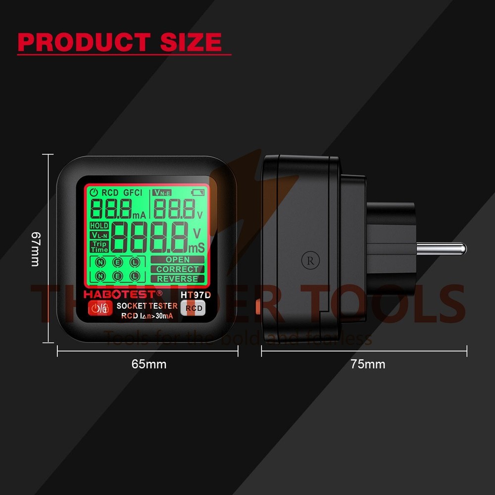 Thunder Tools HABOTEST HT97D Digital Socket Tester Voltage Test