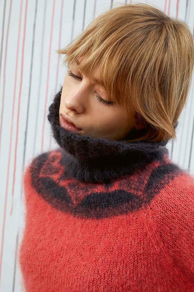 Pullover - Lang Yarns Mohair Luxe - Model Package Knitting Package With A