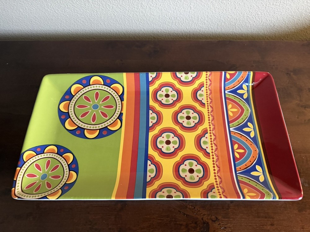 Pier 1 Imports MEXICALI 18" Rectangular Serving platter, Ironstone, EUC