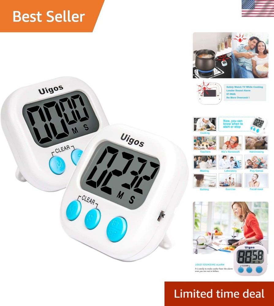 Big Digits & Magnetic Digital Kitchen Timer Set - Easy Read Anytime, Anywhere