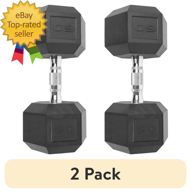2 Pack   Barbell  60Lb Coated Hex Dumbbell  Single