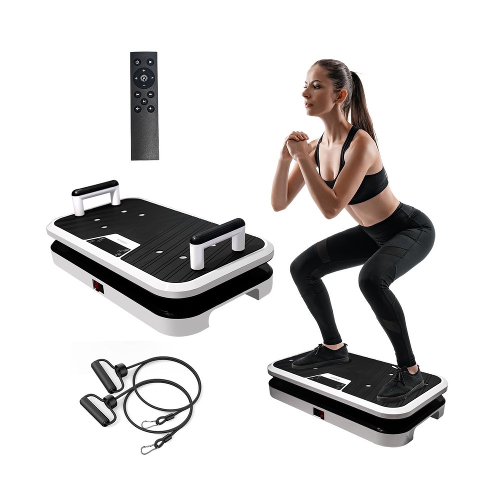 Vibration Plate Exercise Machine with Pushup Handle & Bluetooth, Full-Body Vi...