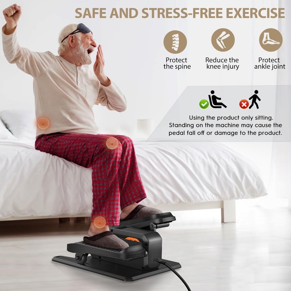 Under Desk Elliptical Machine, Electric Ellipse Leg Exerciser While Sitting f...