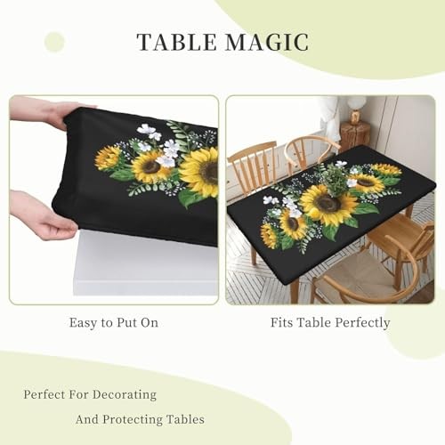 Fiokroo Sunflowers Tablecloth with 60" x 30" (Rectangular) Sunflowers # 02