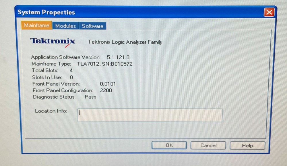 Tektronix TLA7012 Portable Logic Analyzer Mainframe