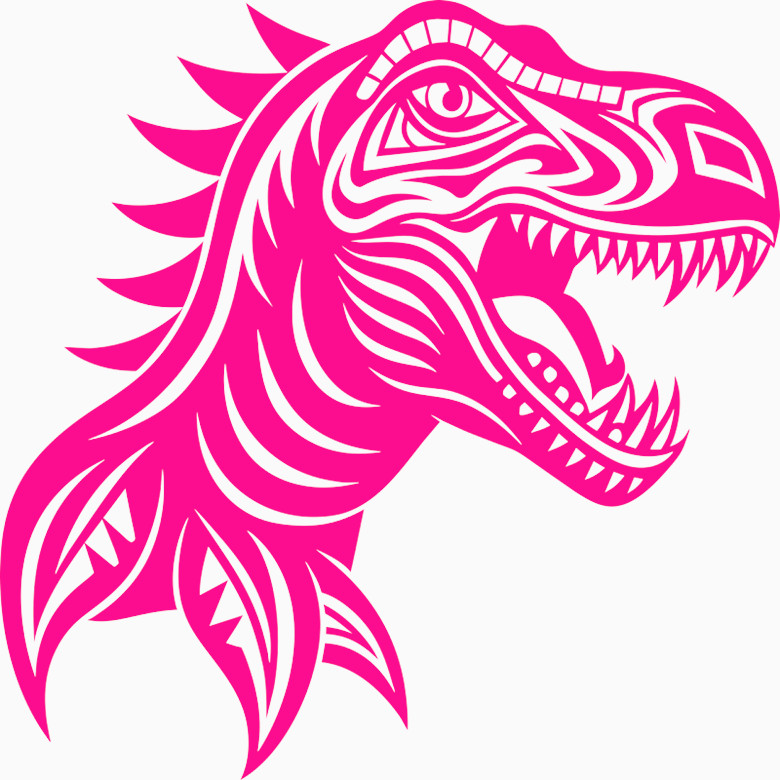 30 Custom Pink Exotic T-Rex Personalized Address Labels