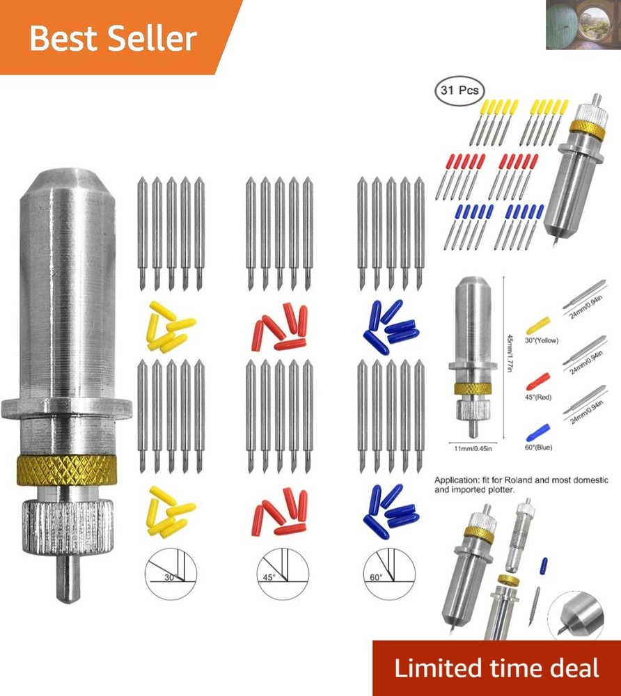 Durable Tungsten 30/45/60 Degree Blades - Complete Cutting Solution for Plotters