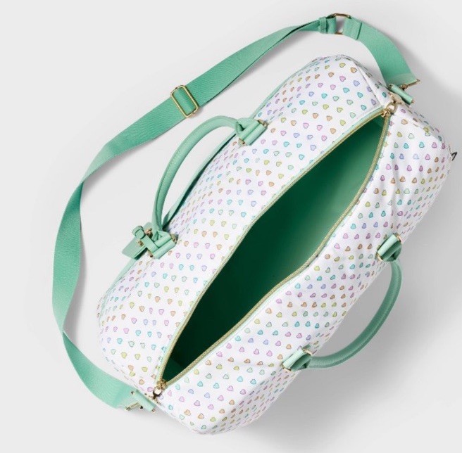 Roller Rabbit X Target - Disco Hearts Wave Softside Duffel Bag White / Teal NWT