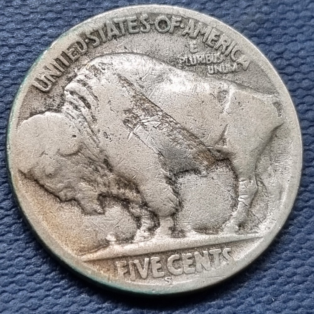1923 S Buffalo Nickel - ERROR - Lamination Error - Circulated #94565
