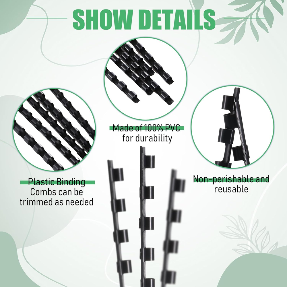 300 Pcs Plastic Binding Combs Bulk Comb Binding Ring 19 Ring Comb Binding Spines