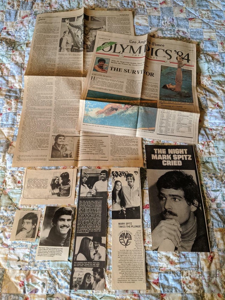 Fun MARK SPITZ Swimming Olympian Vintage Clippings