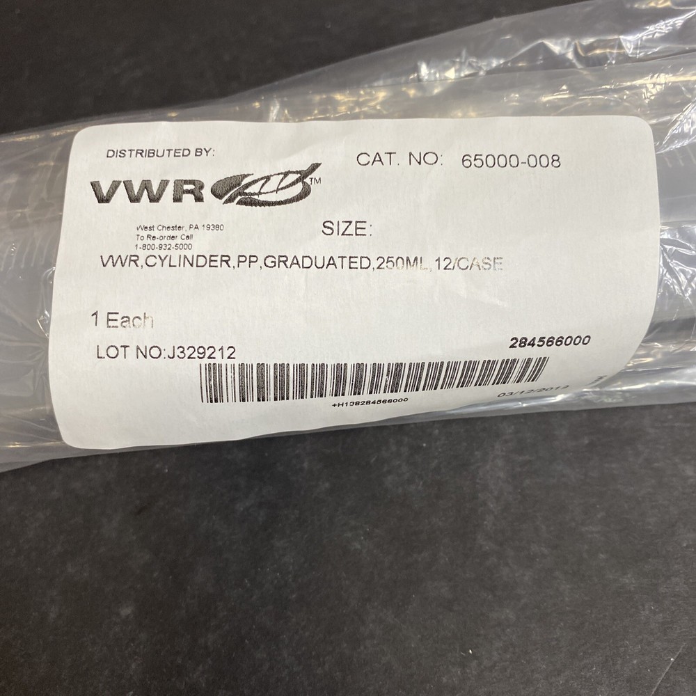 VWR Graduated Cylinder 250 ml Polypropylene