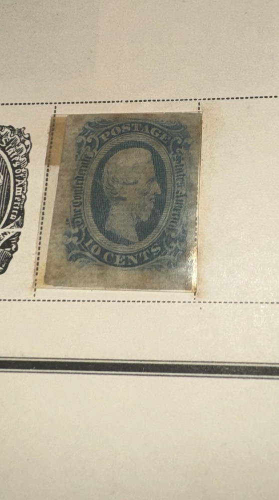 Confederate States of America Jefferson Davis 10c Postage Stamp 1863 Mint