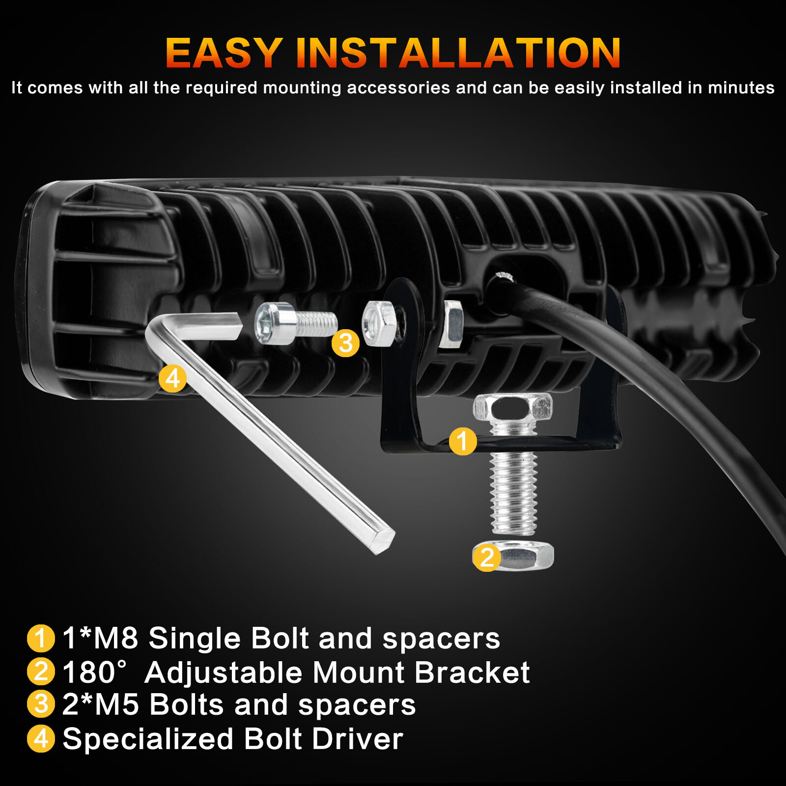 2PCS 6000LM Spot Slim Light LED Driving Fog For Truck Pickup Car SUV UTV ATV