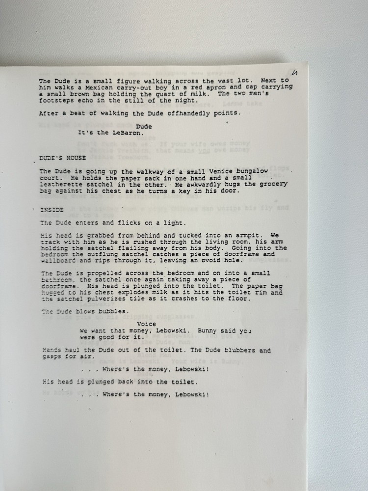 The Big Lebowski Original Screenplay