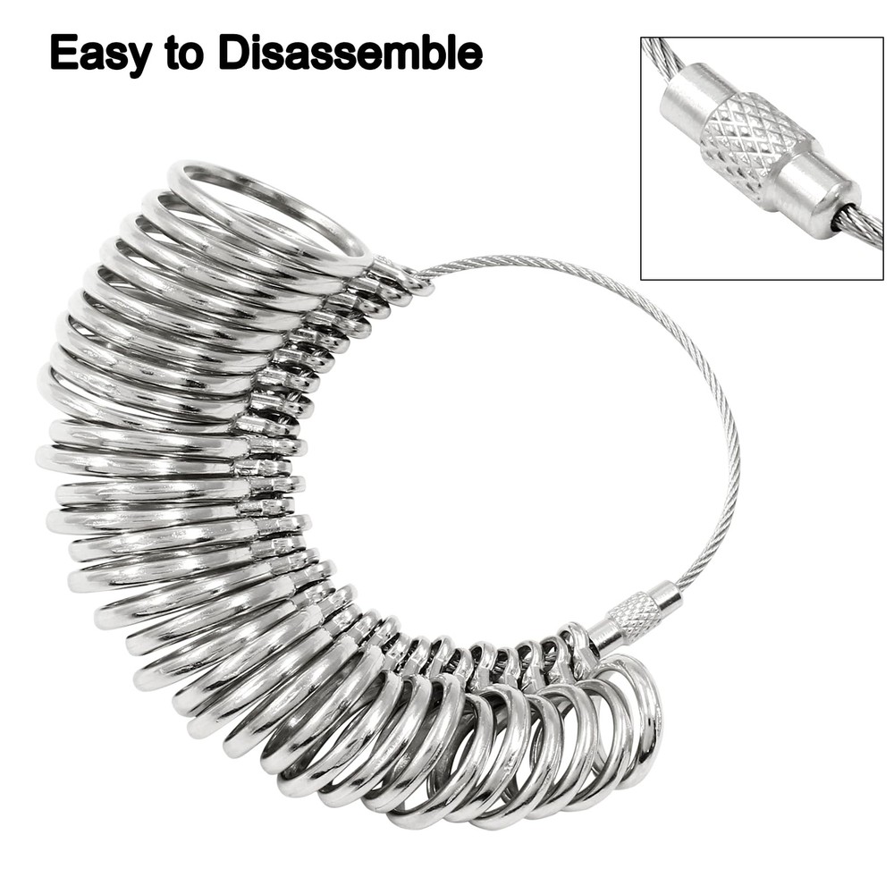 Litoexpe Ring Sizer Measuring Tool, 31pcs Measurement Zinc 1pcs