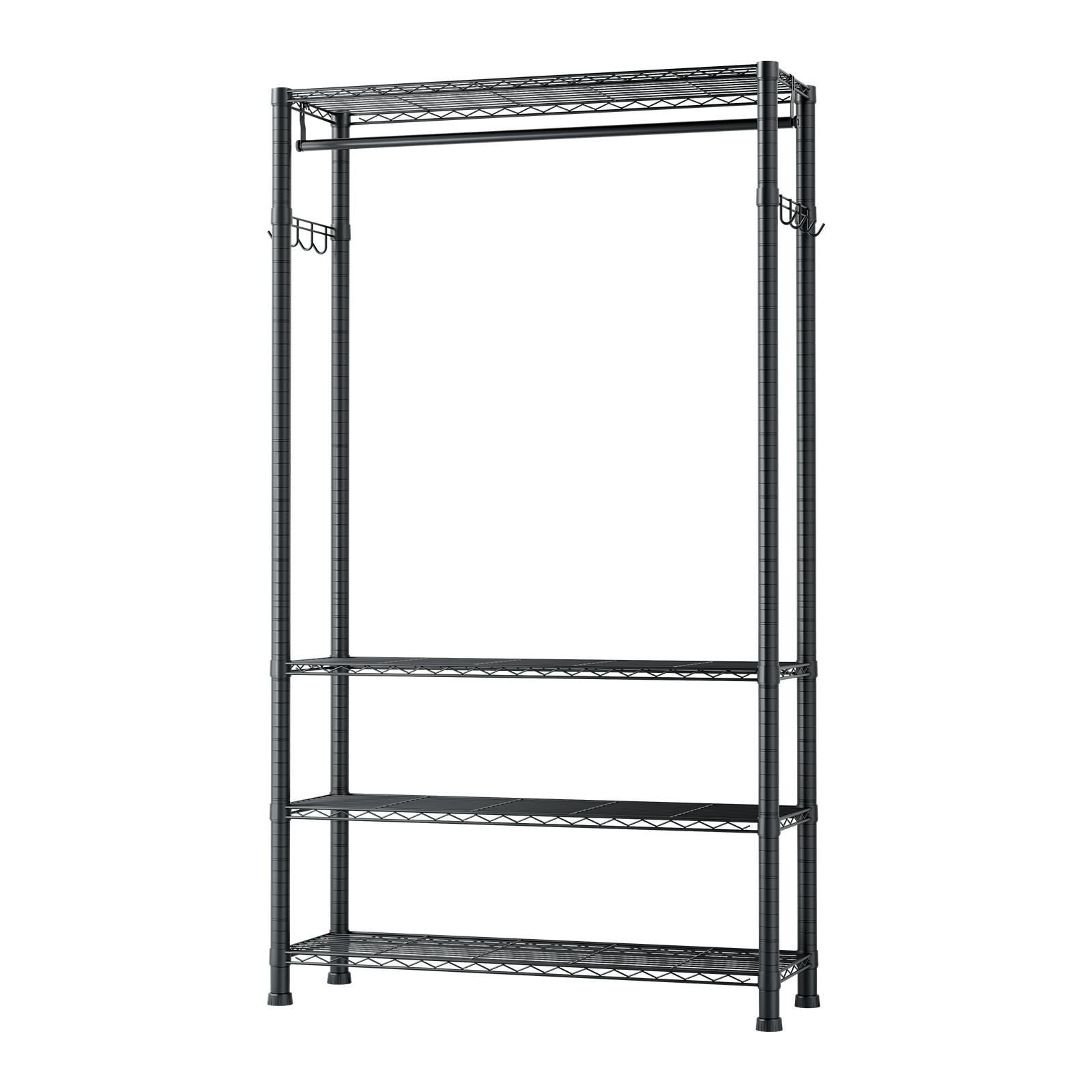 Uimoso 4-Tier Adjustable Height Garment and Closet Rack in Black