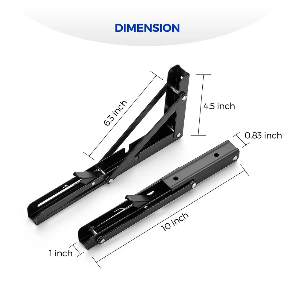 Wall Table Fold Down Hinge,10 Inch Self-Locking Folding Hinge,Save Space Drop