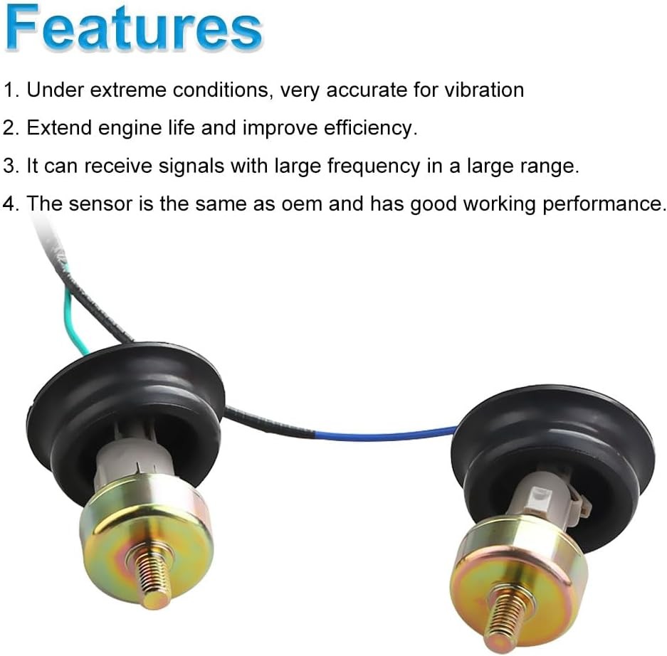 Compatible with 2 PCS Knock Sensor with Wiring Harness Kit Chevy Silverado 1500
