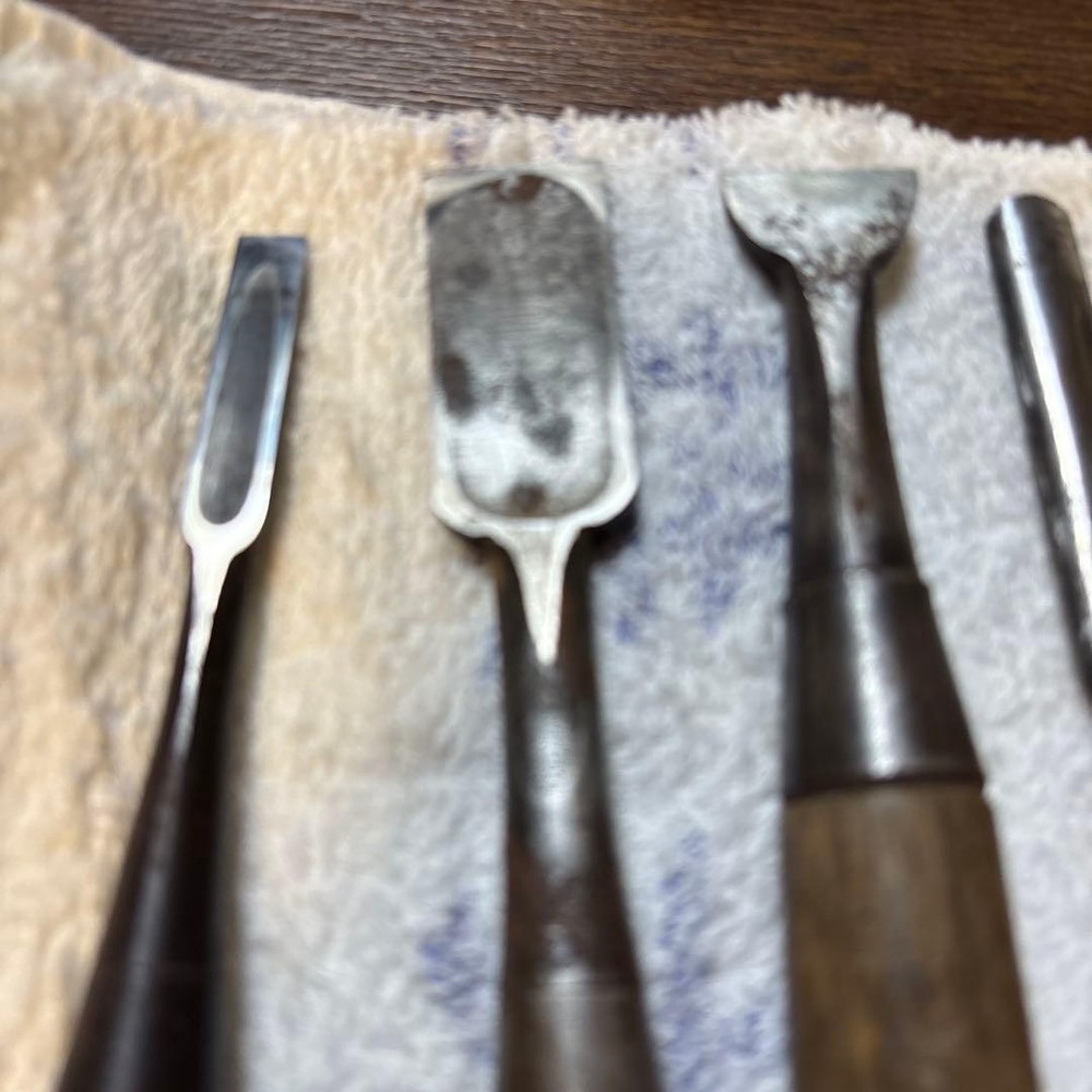 Vintage Japanese Chisel Set Tool 7 Pieces Carpentry