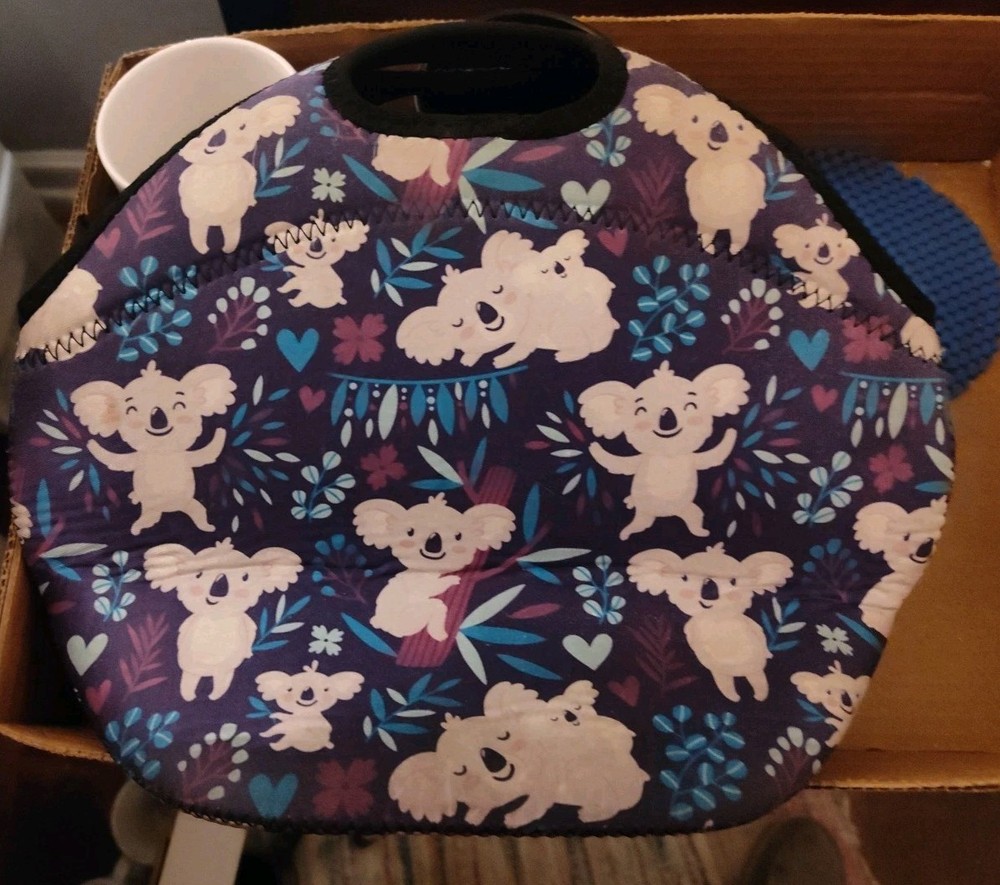Portable Soft Zip Lunch Bag With Koalas