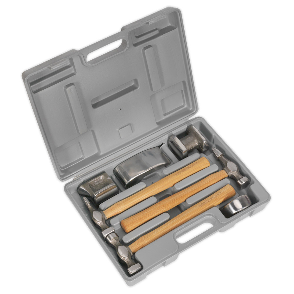 Sealey Drop-Forged Panel Beating Set With Hickory Shafts 7 Pieces CB507