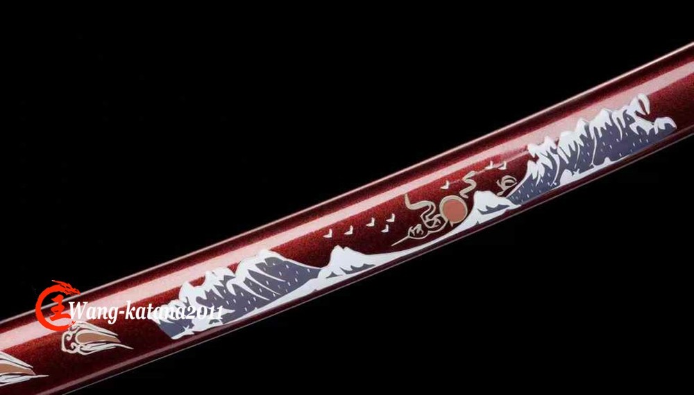Handmade Full Tang Red Japanese Samurai Katana Function Sharp Sword Spring Steel