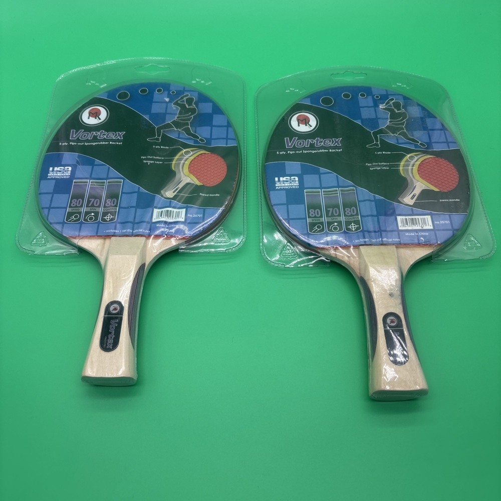 Vortex 5-ply, Pips-out Sponge rubber Racket