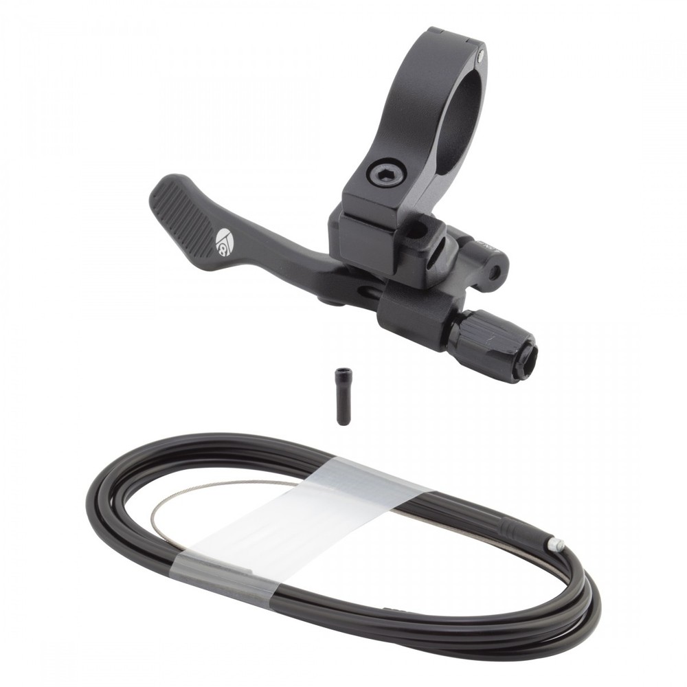 Origin8 Hangtime Dropper Post Lever Kit - Alloy Flat Bar Remote with Cable