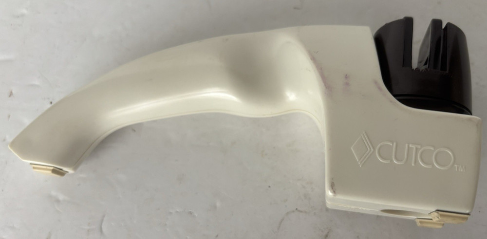 Vintagae White Cutco Kitchen Knife Sharpener Hand Held Pull Through
