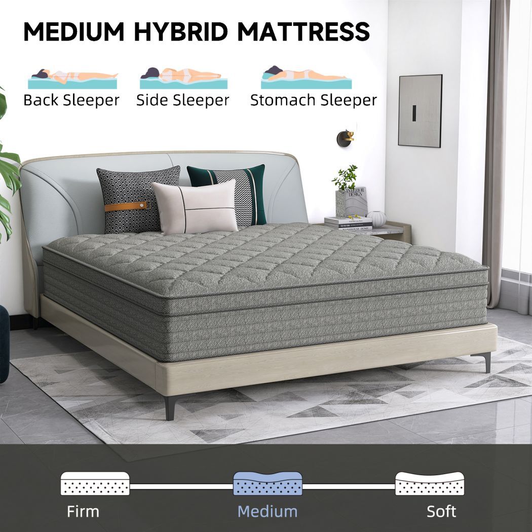 12/14 Inch Memory Foam Mattress Hybrid Spring Twin Full Queen King Bed In A Box