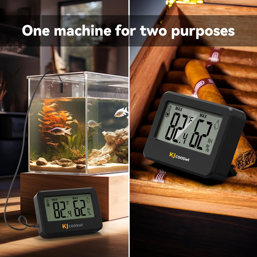 3PCS Mini Digital Hygrometer and Thermometer Reptile Thermometer with Extend