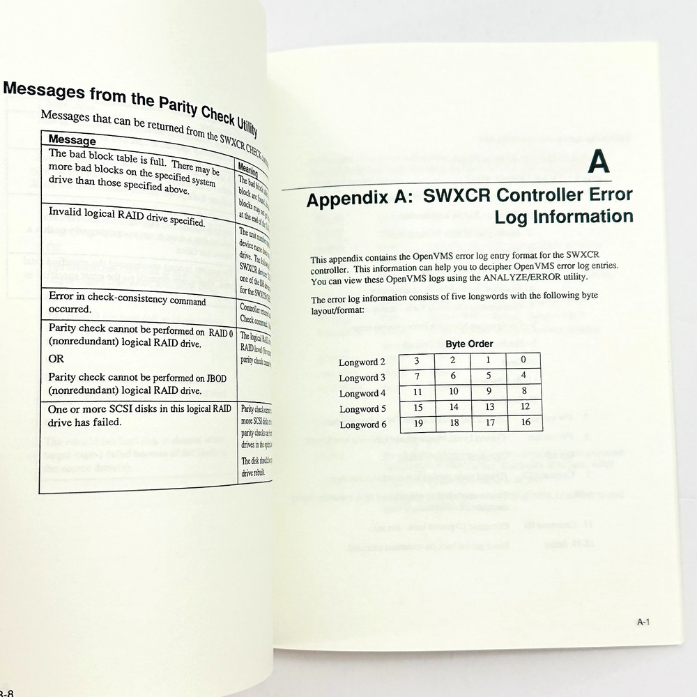 1994 DEC OpenVMS StorageWorks RAID Array 2000 Subsystem User's Guide Manual