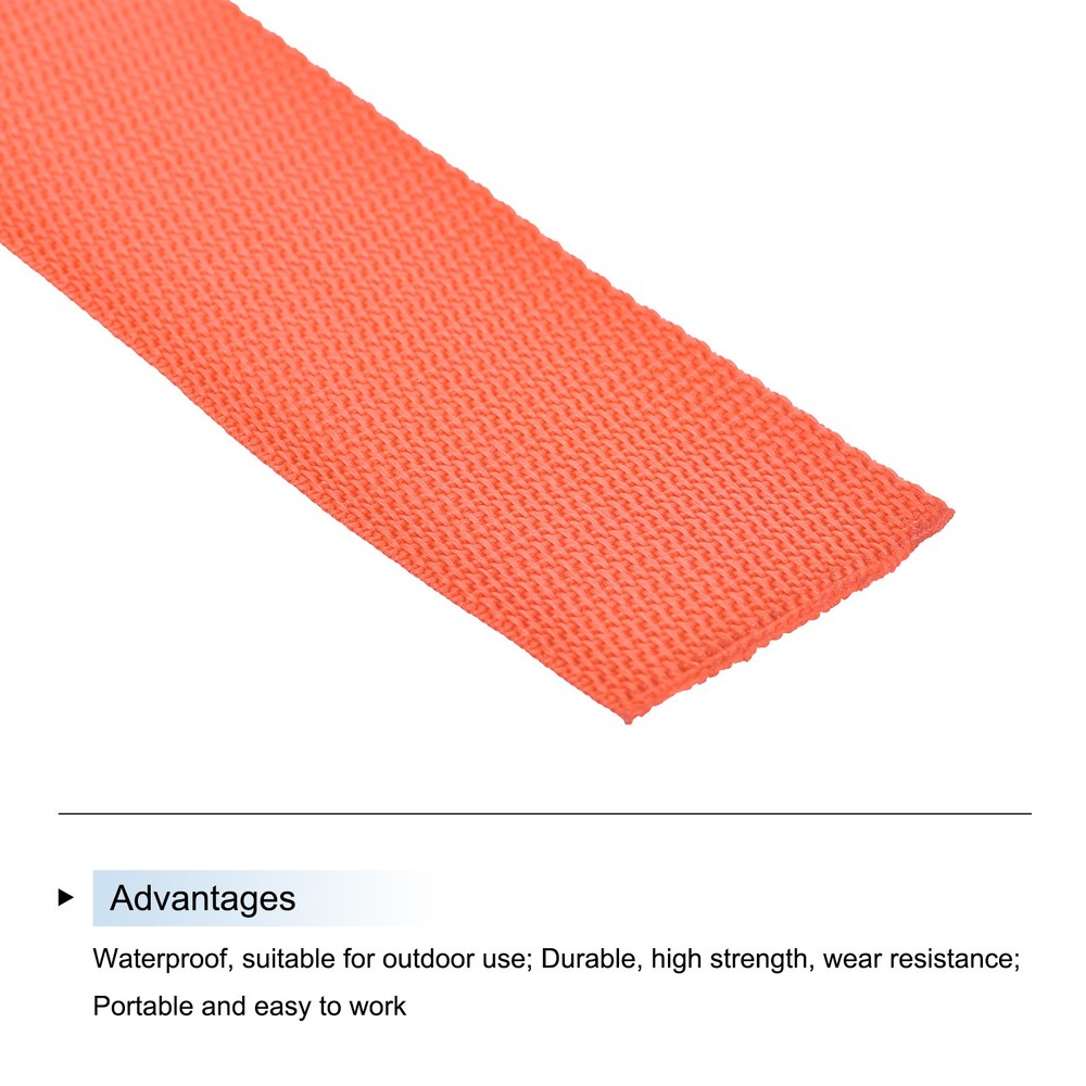 Lightweight Polypropylene Webbing Strap 5cm 10 Yard Light Orange