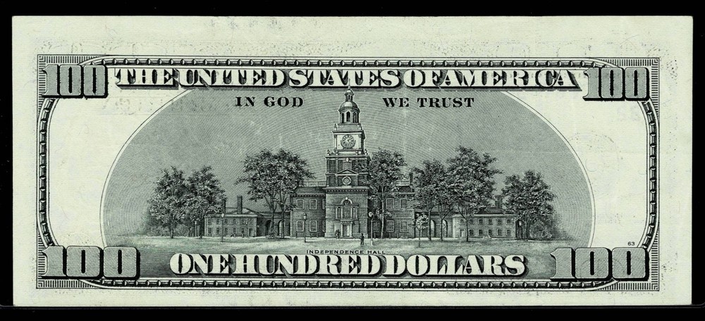 Misalignment Error 1996 $100 Federal Reserve Note. ALMOST UNCIRCULATED