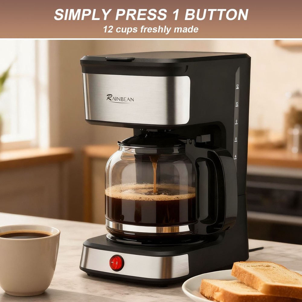 Drip Coffee Maker Office Coffee Brewing Machine with Heated Base,Black