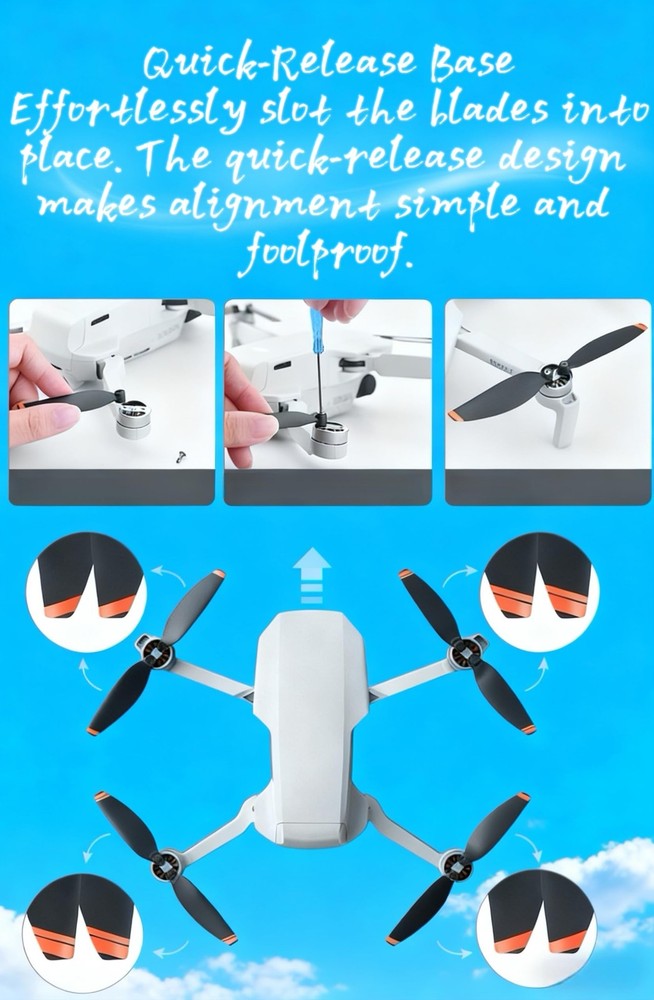 8Pcs Low-Noise Quick-Release Propellers for DJI Mini 2 / 2 SE/Mini 4K...