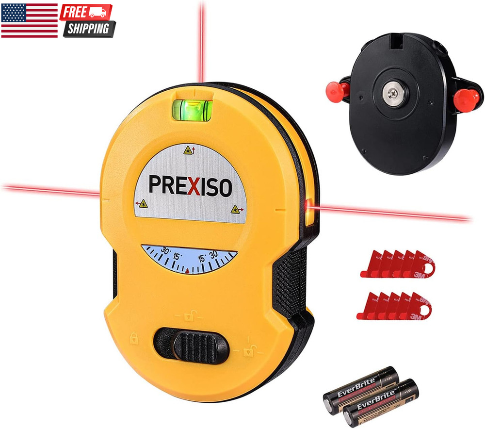 Multi Surface Laser Level LED Light Vial, 30Ft Horizontal & Vertical Line Laser