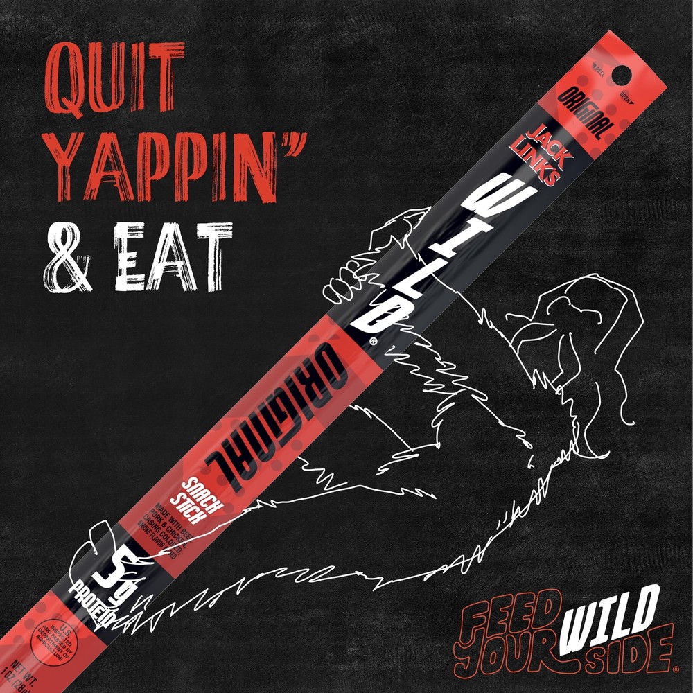 Jack Link's 20 Count Original Wild Beef Sticks High Protein Snack Sticks